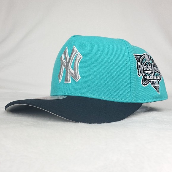 New York Yankees Mitchell & Ness MLB Pro Fit Snapback Hat Cap Teal‎ Black NWT